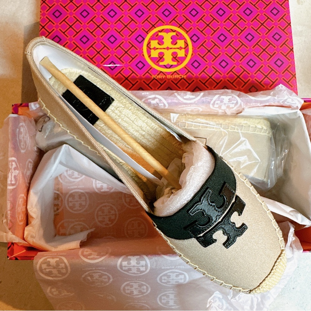 Tory Burch Weston Flat Espadrille-Canvas/Calf Leather
